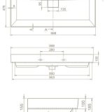 TMP LUX 100D fali fürdőszobabútor - CeraStyle SHARP FEKETE DUPLA csaplyukas mosdóval - 100 x 48 cm - Image 5