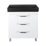 TMP TRIO 100D álló fürdőszobabútor - CeraStyle SHARP FEKETE DUPLA csaplyukas mosdóval - 100 x 48 cm