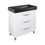TMP TRIO 100D álló fürdőszobabútor - CeraStyle SHARP FEKETE DUPLA csaplyukas mosdóval - 100 x 48 cm - Image 2