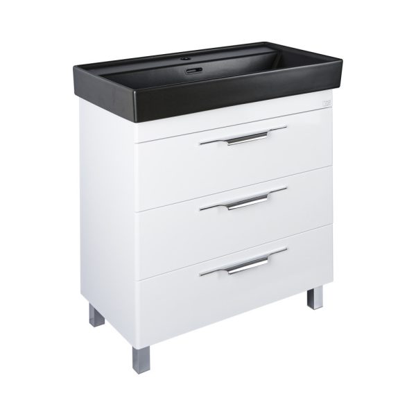 TMP TRIO lábon álló fürdőszobabútor CeraStyle SHARP FEKETE mosdóval - 100 x 48 cm - 400709VB012A32U05 - Image 2