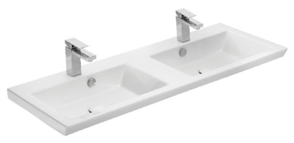 TMP FLAT 120 álló fürdőszobabútor - Sanovit ISIK 4120 DUPLA porcelán mosdóval - 120 x 44 cm - Image 4