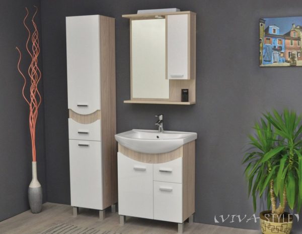 TMP ZX 75 - SONOMA - álló fürdőszobabútor - Sanovit ZENON - 6075 porcelán mosdóval - 75 x 50 cm - Image 3
