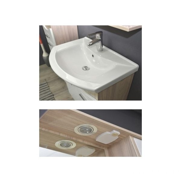TMP ZX 75 - SONOMA - álló fürdőszobabútor - Sanovit ZENON - 6075 porcelán mosdóval - 75 x 50 cm - Image 4