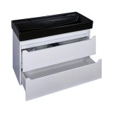 TMP SHARP 100D fali fürdőszobabútor - CeraStyle SHARP FEKETE DUPLA csaplyukas mosdóval - 100 x 48 cm - Image 5