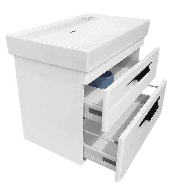 TMP LUX 60 fali fürdőszobabútor - CeraStyle SHARP 37100 mosdóval - 60 x 48 cm - Image 3