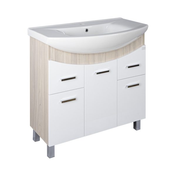 TMP ZX 95 - SONOMA - lábon álló fürdőszobabútor Sanovit ZENON - 6095 porcelán mosdóval - 97 x 51 cm - 400884 - Image 2