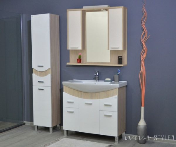 TMP ZX 95 - SONOMA - lábon álló fürdőszobabútor Sanovit ZENON - 6095 porcelán mosdóval - 97 x 51 cm - 400884 - Image 3