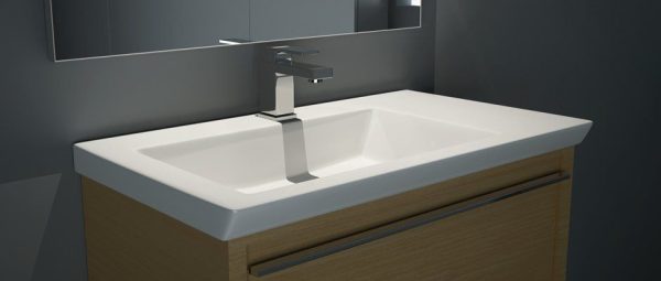 Sanovit ISIK - porcelán mosdókagyló - 100 x 44 cm - 4100-KL - Image 2