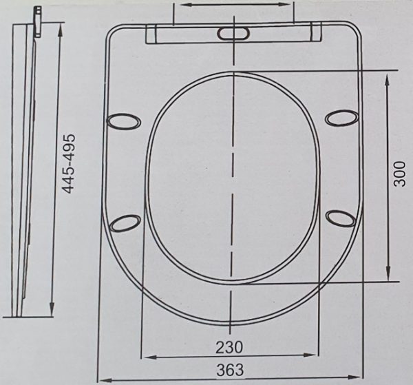 Viva FEKETE BRILLA SLIM XL WC ülőke - duroplast - lecsapódásgátlós - levehető klikk - 46 x 36,5 cm - 51CXL085 - Image 10