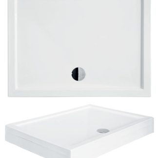 Besco Alpina C szögletes akril zuhanytálca 80 × 100 × 14 cm - BAA-10814-P