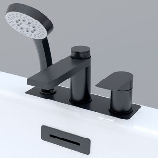 Niwell Ara Black 3 részes kádperemre szerelhető fekete csaptelep - NVCS-SKARAB