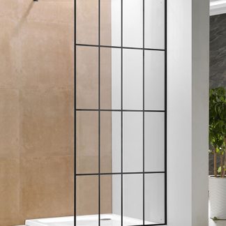 N-Smart Frida Black Walk-In zuhanyfal