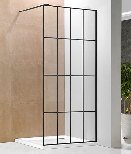 N-Smart Frida Black Walk-In zuhanyfal