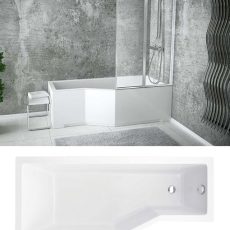 Besco Integra aszimmetrikus akril fürdőkád 150×75/56 cm – jobbos – WAI-150-PP - Image 8