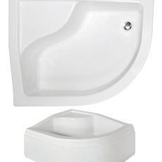 Besco Maxi íves mély zuhanytálca 80 × 100 × 38,5/45 cm - balos - BAM-100-NL + OAB-100-NS