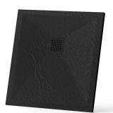 N-Smart Nilla black szögletes műmárvány zuhanytálca 80 x 80 x 2,5 cm - NW-ZT-T088FB-G - Image 4