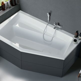 Niwell Vesper 160 x 100 aszimmetrikus akril fürdőkád - balos kivitel - WANW.VEL.160.100.WH