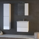 PIRAMIDA AKVA Tükrös fürdőszobai szekrény - 2 ajtós kivitel - LED világítással - 60 x 69 x 13 cm - Image 4