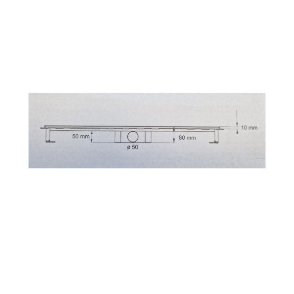Euro Standard zuhanyfolyóka - MATT FEKETE - Ø 50 mm kifolyással - 60 cm - Image 6