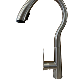 Kevmil kihúzhatófejes álló mosogató csaptelep - szatén króm 73013-S