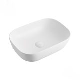 EROS SMILE 3 - PULTRA ültethető - Top Counter - porcelán mosdó - MATT FEHÉR - 46,5 x 32,5 x 13 cm - Image 3