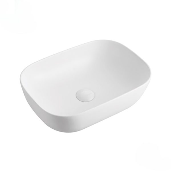 EROS SMILE 3 - PULTRA ültethető - Top Counter - porcelán mosdó - MATT FEHÉR - 46,5 x 32,5 x 13 cm - Image 3