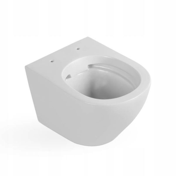 Eros SINTO fali WC - perem nélküli kivitel - WC ülőkével - mély öblítésű - FEHÉR - 49 cm - 82SB1043 - Image 2