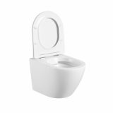 Eros SINTO fali WC - perem nélküli kivitel - WC ülőkével - mély öblítésű - FEHÉR - 49 cm - Image 5