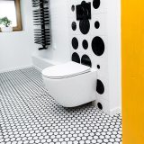 Eros SINTO fali WC - perem nélküli kivitel - WC ülőkével - mély öblítésű - FEHÉR - 49 cm - Image 6