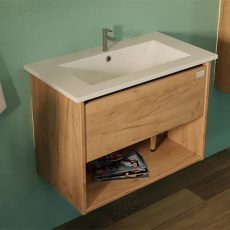 TMP NORD CRAFT 60 fali függesztett fürdőszobabútor - SKY E-8099-60 porcelán mosdóval- 61 x 46 cm