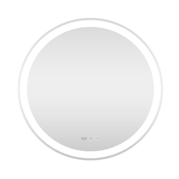 Viva AURA fürdőszoba tükör - érintőkapcsolós - páramenetesítős - órával - LED - KEREK - átmérő 60 cm