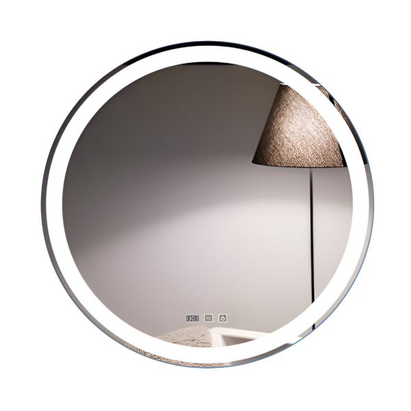 Viva AURA fürdőszoba tükör - érintőkapcsolós - páramenetesítős - órával - LED - KEREK - átmérő 60 cm - Image 2