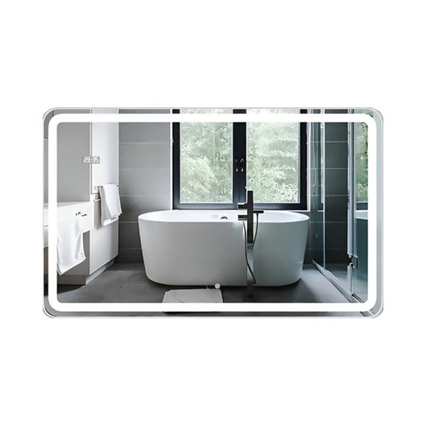 Viva AURA Led TOUCH fürdőszobai tükör - páramenetesítővel - órával - fekvő - 100 x 70 cm - 83440006 - Image 2