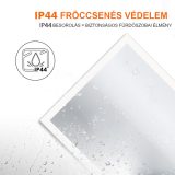 Viva AURA fürdőszoba tükör - érintőkapcsolós - páramenetesítős - órával - LED - FEKVŐ - 100 x 70 cm - Image 7