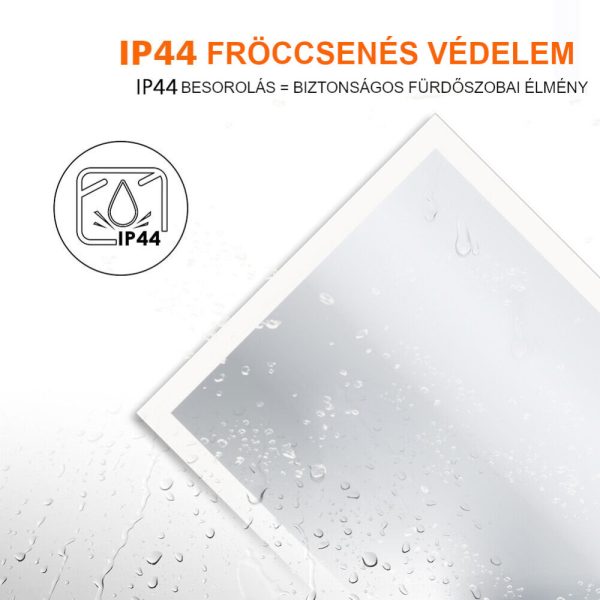 Viva AURA Led TOUCH fürdőszobai tükör - páramenetesítővel - órával - fekvő - 100 x 70 cm - 83440006 - Image 7