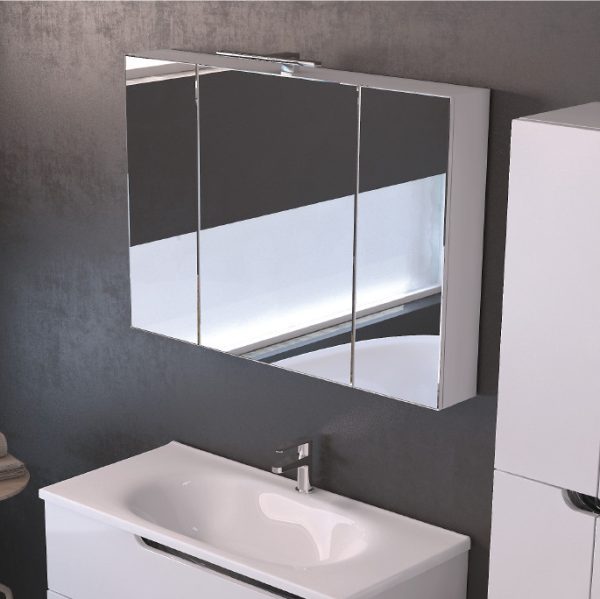 PIRAMIDA AKVA Tükrös fürdőszobai szekrény LED világítással - 75 x 69 x 15 cm - Image 3