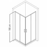 Vela Banyo TMP zuhanykabin - 90 SZÖGLETES - 5 mm víztiszta vízlepergető üveggel - 90 x 90 x 190 cm - Image 3