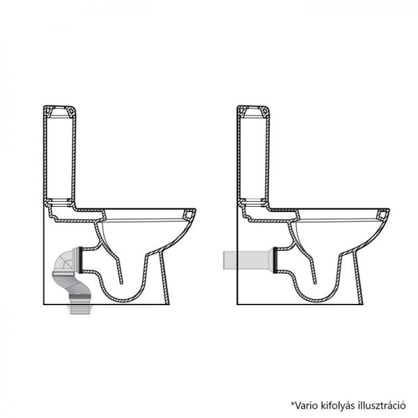 CeraStyle BELLA monoblokk WC - WC tartály - öblítőszelep - mély öblítésű - 88009800 - Image 3