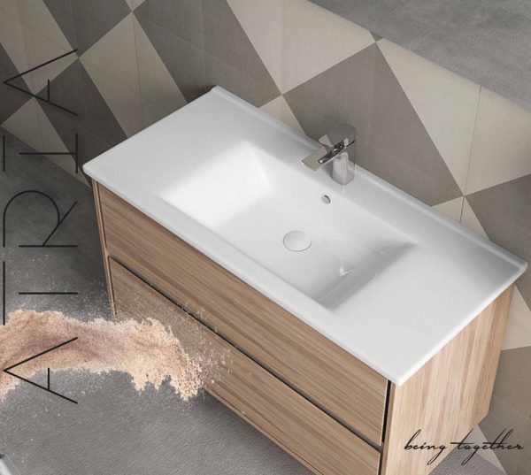 Sanovit ATRIA - porcelán mosdókagyló - 100 x 45,5 cm - 9100-KL - Image 4