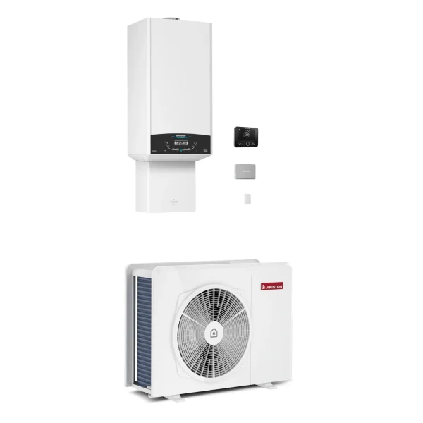 Ariston Genus One+ Hybrid 35/50 Net R32 hybrid rendszer 3302596 35 kW-os fali fűtő kondenzációs gázkazán 5 kW-os hőszivattyúval