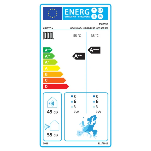 Ariston Genus One+ Hybrid 35/50 Net R32 hybrid rendszer 3302596 35 kW-os fali fűtő kondenzációs gázkazán 5 kW-os hőszivattyúval - Image 4