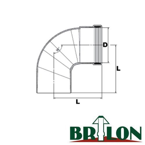 Brilon AKÖ8090 alu füstgáz elvezető könyök idom 80mm / 90°C