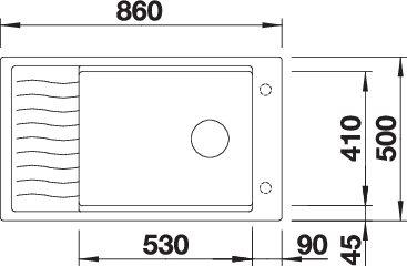 Blanco ELON XL 8 S csepptálcás gránit mosogató törtfehér InFino 860 x 500 x 190 mm - 527073 - Image 5