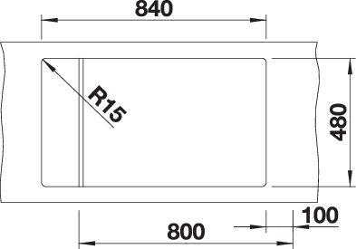 Blanco ELON XL 8 S csepptálcás gránit mosogató törtfehér InFino 860 x 500 x 190 mm - 527073 - Image 3