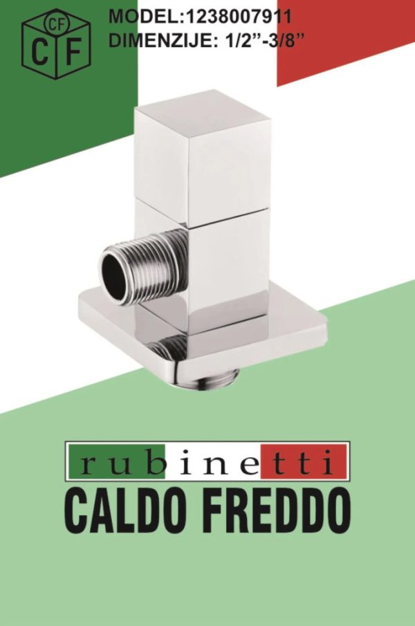 Caldo Freddo QUADRO - sarokszelep - KRÓM - kerámiabetétes - 1/2 " - 3/8" - CF-10261238 - Image 2