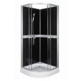 CLASSIC íves zuhanykabin fekete hátfallal + ajándék zuhanytálca - CLASSIC80BLACK