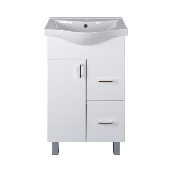 Viva STYLE Bianka 55 lábon álló fürdőszobabútor 2 fiókos Sanovit ALBATROS 10055 mosdókagyló 55x45 cm - DD550-2F