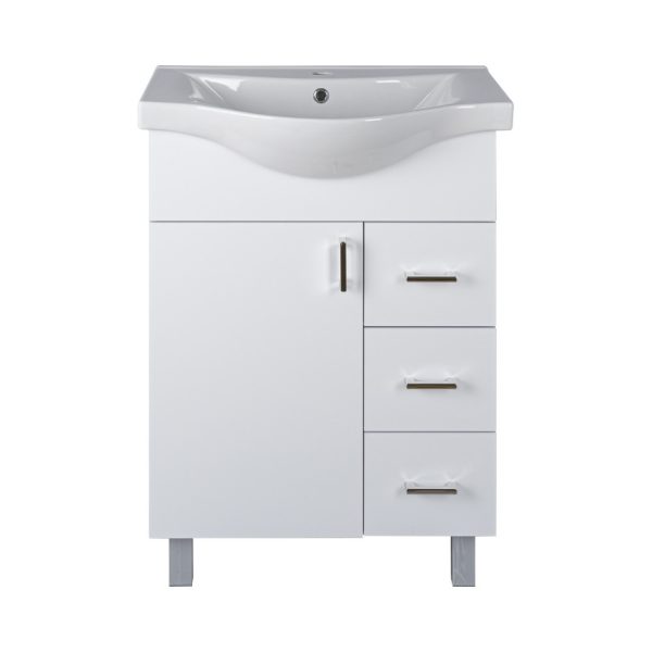 Viva STYLE Bianka 65 lábon álló fürdőszobabútor 3 fiókos Sanovit ALBATROS10065 mosdóval 64,5x46,5cm - DD650-3F