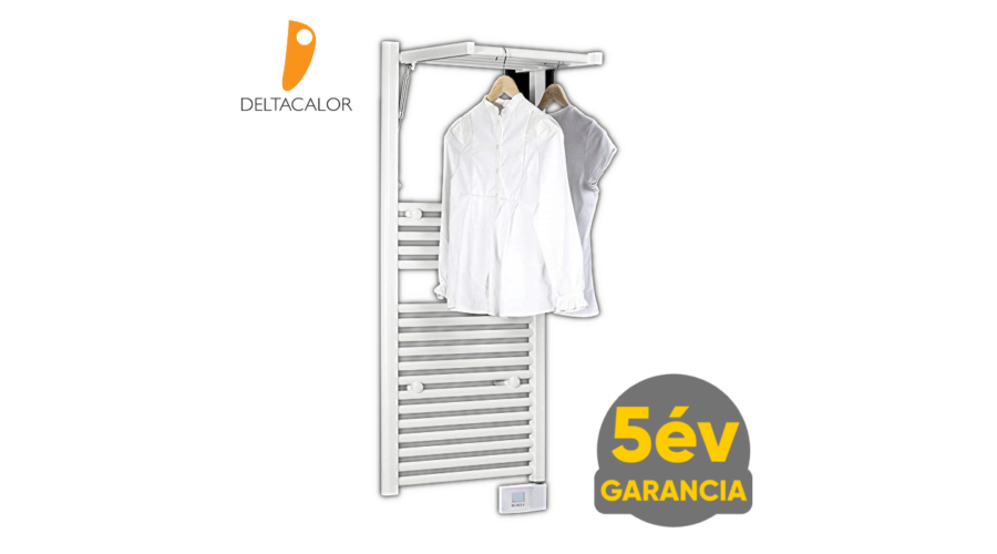 Deltacalor Dinamic Plus 500 Watt nyitható radiátor taggal (16+6 tag / 500 x 1283 mm) elektromos törölközőszárító programozható vezérléssel