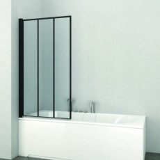 Sanotechnik ELITE BLACK egyrészes kádparaván 80x140 cm E1480B